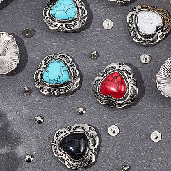 8 Sets 4 Colors Alloy Decorative Rivets&nbsp;BUTT-CP0001-08