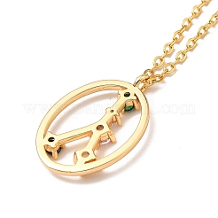 Colorful Cubic Zirconia Constellation Pendant Necklace&nbsp;NJEW-H166-01G