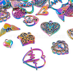 24Pcs 12 Style Rainbow Color Alloy Pendants&nbsp;FIND-TA0003-91
