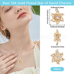 16Pcs Brass Micro Pave Clear Cubic Zirconia Pendants&nbsp;KK-BBC0017-23