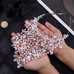 Imitation Pearls Hair Bands for Women Girls&nbsp;AJEW-WH20033-107