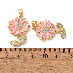 Brass Micro Pave Cubic Zirconia Pendants&nbsp;KK-D390-19G-01B