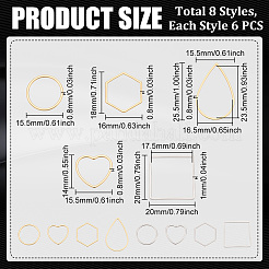 48Pcs 8 Style 304 Stainless Steel Linking Rings&nbsp;STAS-UN0020-58