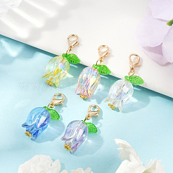 30Pcs Tulip Acrylic Locking Stitch Marker&nbsp;HJEW-SC0002-20