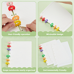 60Pcs 6 Colors Heart Plastic Loose Leaf Ring Round Binder Discs&nbsp;DIY-GA0008-41A