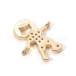 Brass Micro Pave Cubic Zirconia Links connectors&nbsp;X-ZIRC-L090-047G