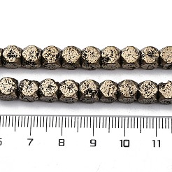 Electroplated Natural Lava Rock Beads Strands&nbsp;G-A256-C01-01E
