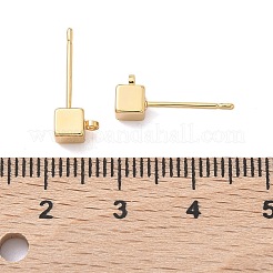 SHEGRACE Brass Cube Stud Earring Findings&nbsp;XGR0106G-121G