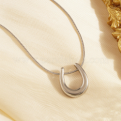 Non-Tarnish 304 Stainless Steel Teardrop Pendant Necklaces&nbsp;JB6255-1