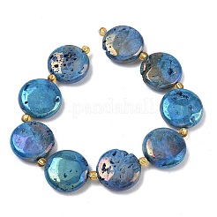 Electroplated Natural Druzy Geode Crystal Beads Strands&nbsp;G-G459-04J