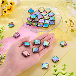 30Pcs Rainbow Iridescent Printed Opaque Acrylic Beads&nbsp;OACR-TA0001-73B