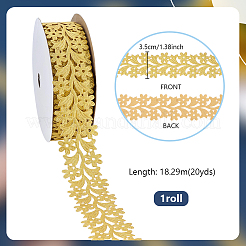 Sew on Ethnic Style Embroidery Leaf with Flower Polyester Hollow Lace Ribbons&nbsp;OCOR-WH0008-112