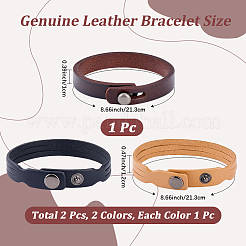 3Pcs 3 Colors Leather Cord Snap Bracelets&nbsp;BJEW-CL0001-06