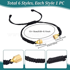 6Pcs 6 Styles Transparent Glass Vial Link Bracelets&nbsp;BJEW-PH01888