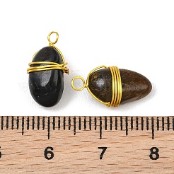 Natural Tiger Eye Wire Wrapped Pendants&nbsp;GG-CBA4154-01G-02