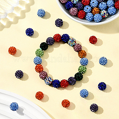 90Pcs Glass Rhinestone Clay Pave Round Beads&nbsp;RB-LT0001-02