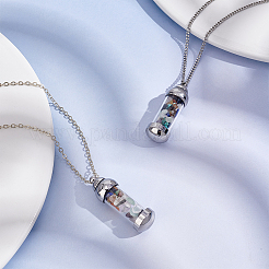 2Pcs 304 Stainless Steel Glass Bottle Pendants&nbsp;STAS-UN0044-69