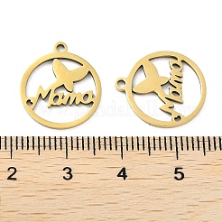 Mother's Day Ion Plating(IP) 201 Stainless Steel Pendants&nbsp;STAS-A090-22G