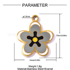 304 Stainless Steel Enamel Pendants&nbsp;STAS-OY018-25G-02