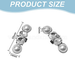 2 Pairs Rhinestone with Plastic Pearl Shoe Decoration&nbsp;AJEW-DR0001-43