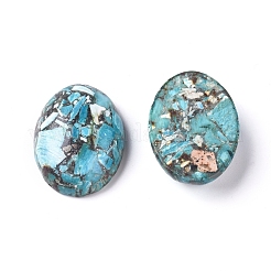 Assembled Synthetic Gold Line Turquoise and Larimar Cabochons&nbsp;G-D0006-G01-06
