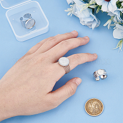 3Pcs 3 Styles 304 Stainless Steel Open Cuff Finger Ring Cabochon Settings&nbsp;STAS-UN0059-66P