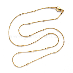 PVD Vacuum Plating 304 Stainless Steel Round Snake Chain Necklace&nbsp;NJEW-S420-009C-G