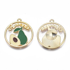 Rack Plating Alloy Enamel Pendants&nbsp;ENAM-N055-080