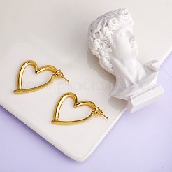 Brass Heart Dangle Stud Earrings with 925 Sterling Silver Pins for Women&nbsp;JE1091A