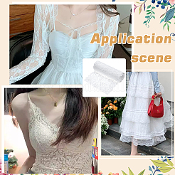 Flower Nylon Stretch Lace Fabric&nbsp;DIY-WH0578-60