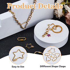 6Pcs 6 Styles 304 Stainless Steel Keychain Clasps&nbsp;STAS-HS0001-50