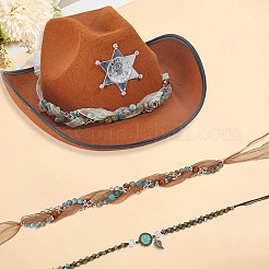 3Pcs 3 Styles Alloy & Polyester Hat Band Sets&nbsp;AJEW-GF0011-92