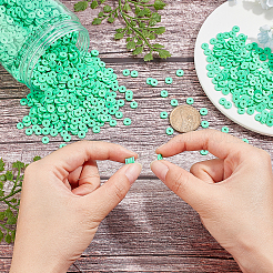 10 Strands Flat Round Handmade Polymer Clay Beads&nbsp;CLAY-PH0001-44G