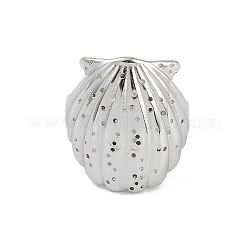 304 Stainless Steel Shell Shape Open Cuff Ring for Women&nbsp;RJEW-Z037-01P