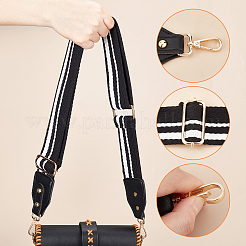 Stripe Pattern Cotton Fabric & PU Leather Bag Straps&nbsp;FIND-WH0001-57A