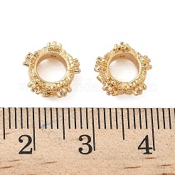 Brass Micro Pave Clear Cubic Zirconia European Beads&nbsp;KK-S350-07G
