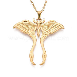 304 Stainless Steel Pendant Necklaces&nbsp;NJEW-T018-18G