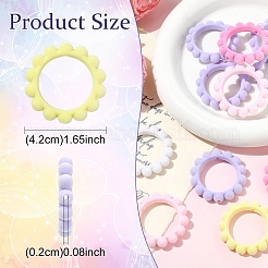 10Pcs Flocky Acrylic Beads&nbsp;OACR-YW0004-08