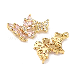 Brass Micro Pave Cubic Zirconia Pendants&nbsp;KK-H526-08G