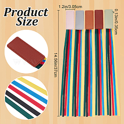 5Pcs 5 Colors Colorful Ribbon PU Leather Bookmarks&nbsp;AJEW-CP0003-86A