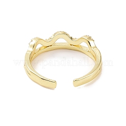 Clear Cubic Zirconia Wave Open Cuff Ring&nbsp;RJEW-B028-06G