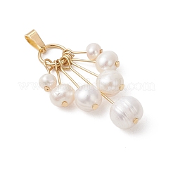 Natural Cultured Freshwater Pearl Graduated Beaded Pendants&nbsp;PALLOY-JF05050