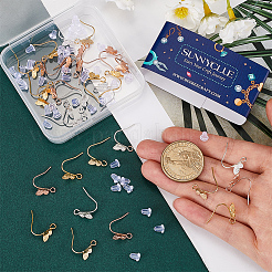 40Pcs 4 Colors Brass Butterfly Earring Hooks&nbsp;KK-SC0005-54