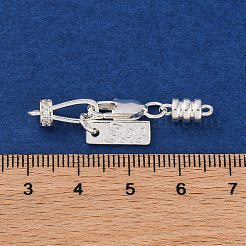 Brass Micro Pave Clear Cubic Zirconia Lobster Claw Clasp&nbsp;KK-C076-07S