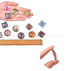 4Sets 4 Styles Glass Cabochons&nbsp;GGLA-SZ0001-22