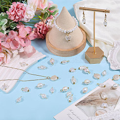 120Pcs 12 Styles ABS Plastic with Acrylic Pearl & Iron Pendants & Connector Charms&nbsp;PALLOY-PH01910