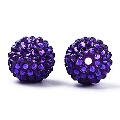 Resin Rhinestone Bubblegum Ball Beads&nbsp;RESI-S260-20mm-S14