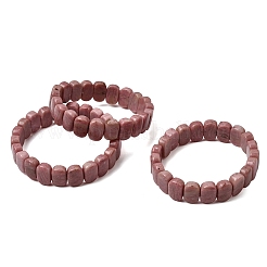 Natural Rhodonite Beaded Stretch Bracelets for Women Men&nbsp;BJEW-D461-02B
