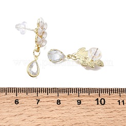 Alloy & Resin Pearl & Crystal Rhinestone Stud Dangle Earrings&nbsp;EJEW-G466-11G