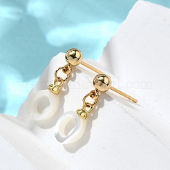 Oval Brass Stud Earrings&nbsp;EJEW-Z086-05G